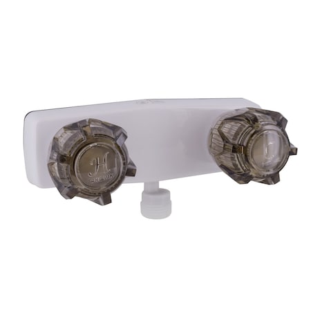 Valterra SHOWER VALVE W/ VAC BRKR, 4IN, 2 SMOKE KNOBS, BRASS/PLASTIC, WHITE PF213243